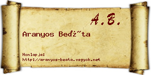 Aranyos Beáta névjegykártya